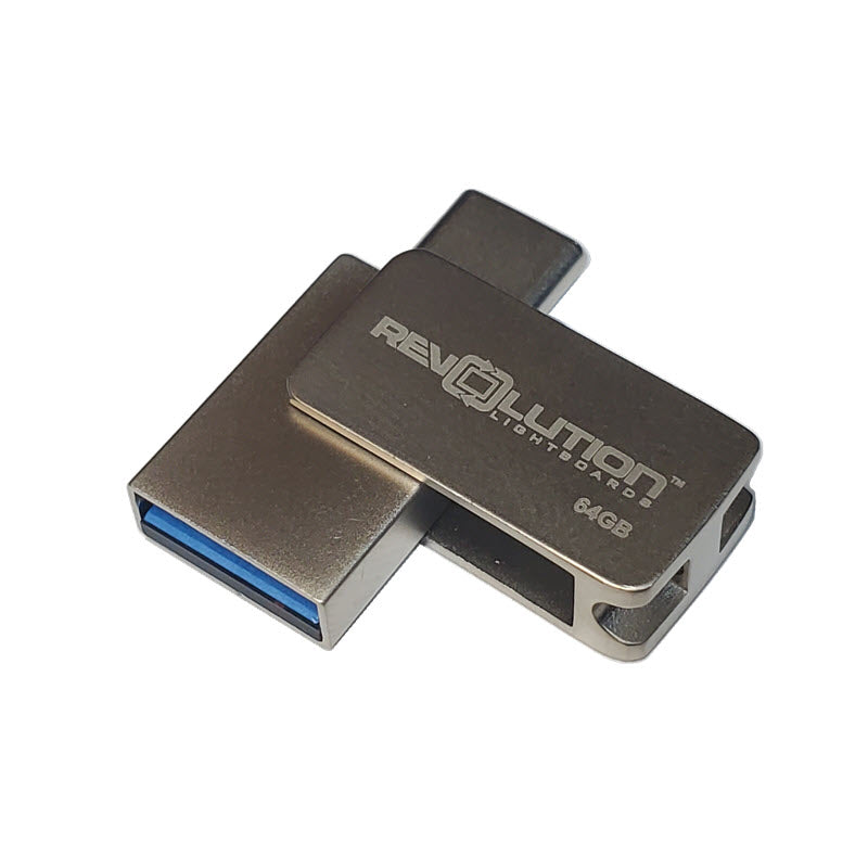 USB Flash Drive for Video Recording (64GB, USB-A and USB-C)